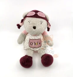 Sauthon - Ophélie L'ours - Peluche Rose Violet 25 Cm