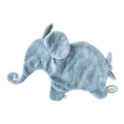 Dimpel - Oscar L'éléphant - Doudou Attache-sucette Bleu Foncé 22 Cm