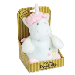 Jemini Peluche Bouillotte Licorne Rose Blanc 20 Cm