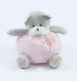 Mustela Peluche Musti L'ours Rose Gris Pois