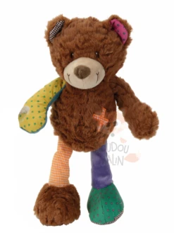 Nicotoy Peluche Ours Marron Multicolore 30 Cm