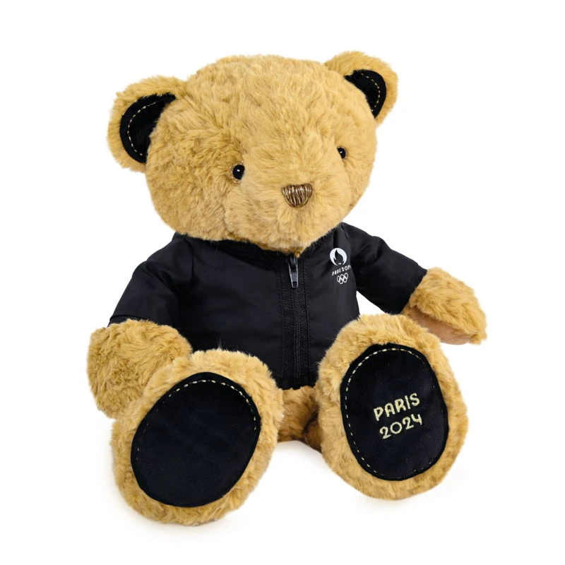 Doudou Et Compagnie - Peluche Ours Tee Shirt Marron J.O. Paris 2024 - 40 Cm – Image 2