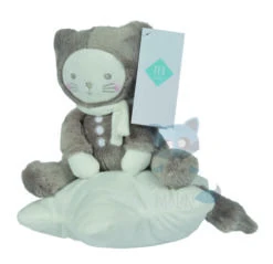 Tex Petit Chat Boîte à Musique Beige Gris Blanc étoile