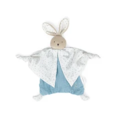 Kaloo - Petits Pas - Doudou Lapin Coton Bio Bleu 25 Cm