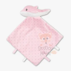 Nicotoy Doudou Plat Dauphin Rose étoile