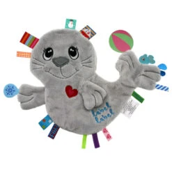 Label Label Doudou Plat étiquette Otarie Gris