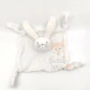 Bout'chou Doudou Plat Lapin Blanc Gris 20 Cm