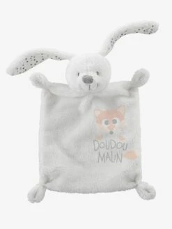 Vertbaudet Doudou Plat Lapin Blanc Gris étoile