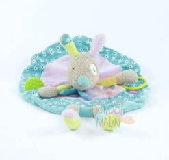 Babysun Doudou Plat Lapin Vert Violet