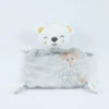 Simba Toys Doudou Plat Ours Blanc Gris Rayé