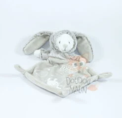 Mots D'enfants Doudou Plat Ours Déguisé En Lapin Beige Blanc