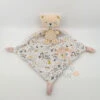 Mots D'enfants Doudou Plat Ours Rose Blanc Motifs Forêt 30 Cm