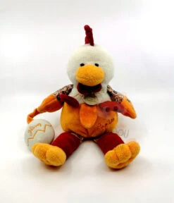 Doudou Et Compagnie - Poupilou Le Coq - Peluche Rouge Orange Oeuf 30 Cm
