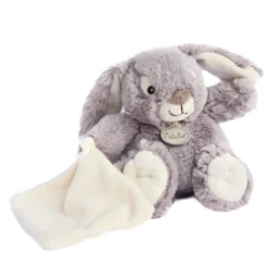 Reglisse Le Lapin Doudou Mouchoir Gris