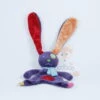 Nicotoy Rétro Doudou Plat Lapin Violet Rouge Orange