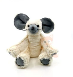 Les Petites Marie Reverso Peluche Souris Beige Gris 25 Cm