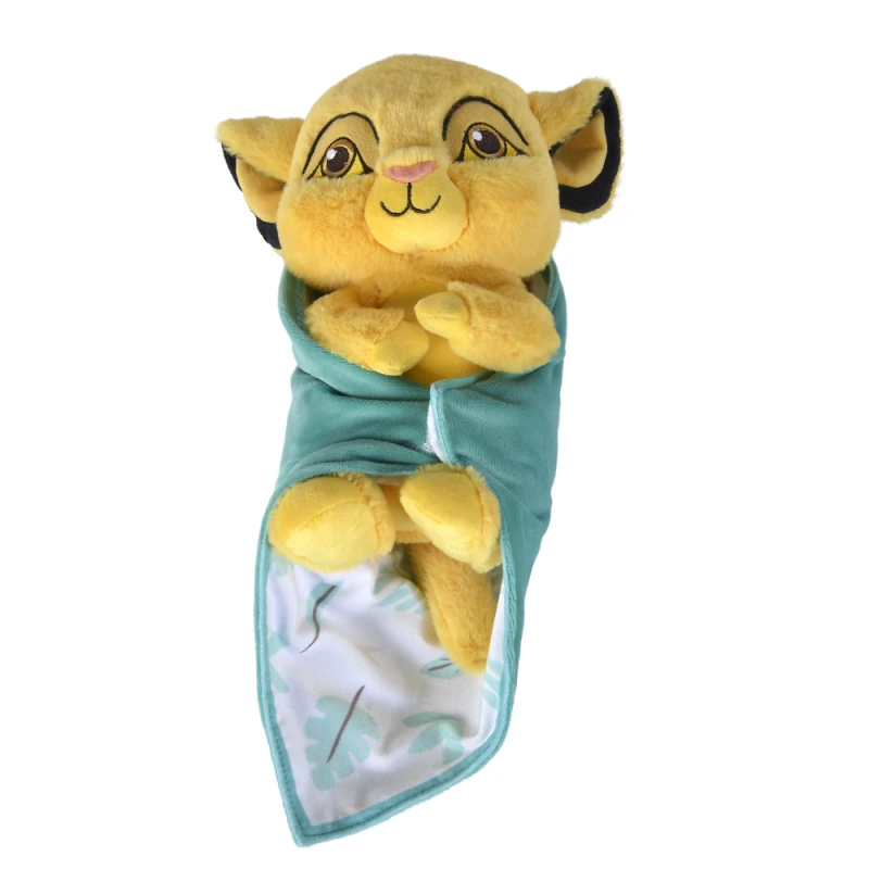 Disney Simba Le Lion Peluche Couverture Jaune Vert 25 Cm – Image 2