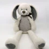 Tape à L'oeil - Peluche Doudou Lapin Beige Blanc Gris écharpe 40 Cm