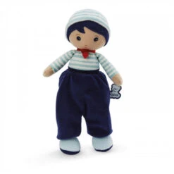 Kaloo Tendresse Lucas Poupée Bleue Bonnet Rayé Et Bandana Rouge 25 Cm