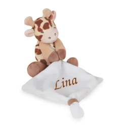 Baby'Nat - Tikou La Girafe - Peluche Avec Doudou Marron Beige 23 Cm