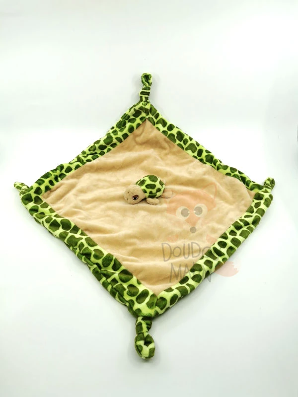Toitoys Doudou Plat Tortue Marron Vert 30 Cm